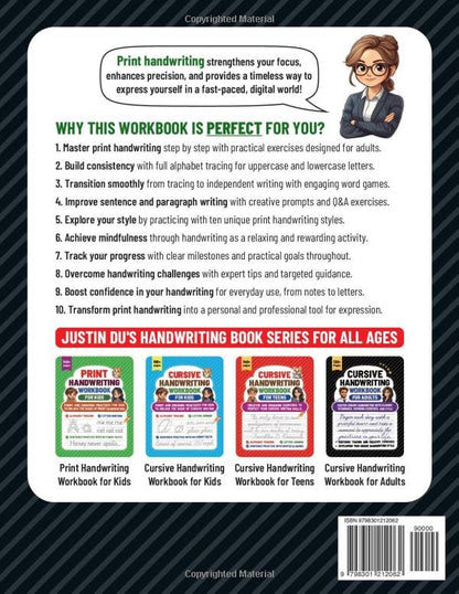Print Handwriting Workbook for Adults: Perfect Your Print Handwriting With Practical Exercises and Timeless Style