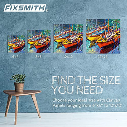 Painting Canvas Panel Boards -Art Canvas,24 Pack Small Square Canvases,Primed Canvas Panels,100% Cotton,Acid Free,Artist Canvas Board for Hobby Painters,Students & Kids (White, 6"x6") - size: 6"×6"
