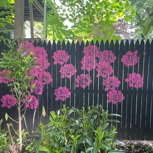 6 Pcs Large Flower Stencils for Painting, 14 X 12 Inch Flower Stencils for Crafts Reusable, Wood and Wall Stencils for Painting Large Pattern, DIY Templates Holiday Wall Paper (E) - style: E