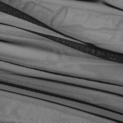 4-Way Stretch Mesh Fabric, Polyester Spandex Power Mesh, 63 inches by 1 Yard, Lightweight Fabric Sheer Meshes for Dancewear Activewear Sportswear Sewing Crafts(Black)