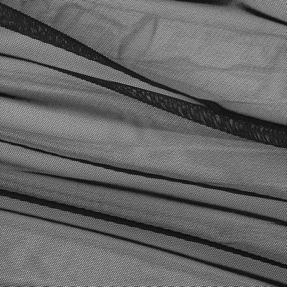 4-Way Stretch Mesh Fabric, Polyester Spandex Power Mesh, 63 inches by 1 Yard, Lightweight Fabric Sheer Meshes for Dancewear Activewear Sportswear Sewing Crafts(Black)