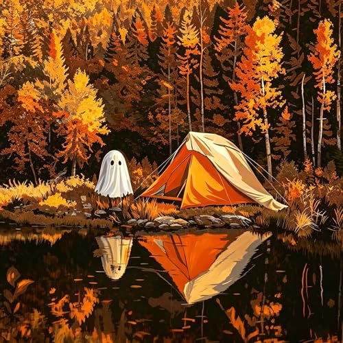 ARPADAMO Halloween Diamond Art Kits for Adults Ghost Tent Camping 12x12in - color: DP04082