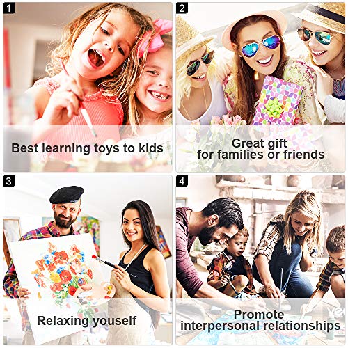 TUMOVO Paint by Numbers for Adult Moonlit Garden Painting by Number Flower | 16"x20" Unframed Canvas with Acrylic Paints and Brushes, Full Moon and Flowers Black DIY Gift for Adults, Relaxing - color: Moonlit Garden