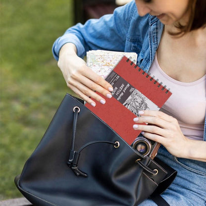 5.8" x 8.3" Mixed Media Sketch Book,Spiral Bound Hardcover Sketchbook,60 Sheets 92lb/150gsm Neutral White Acid Free Paper,Art Journal Sketchbook for Drawing Writing Sketching Illustration,Red - color: Neutral White-Red