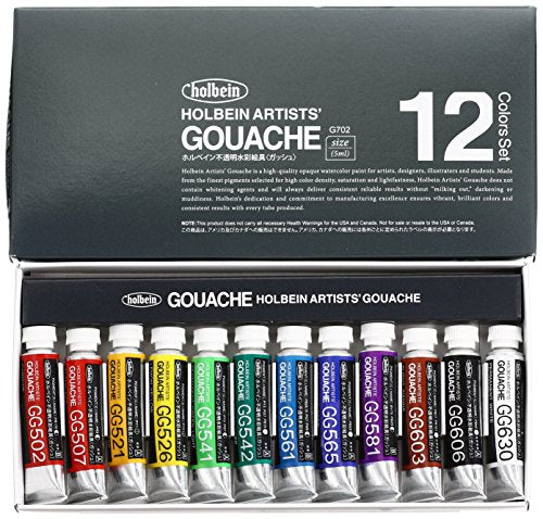 Holbein Artists Gouache Set of 12, 5ml tubes