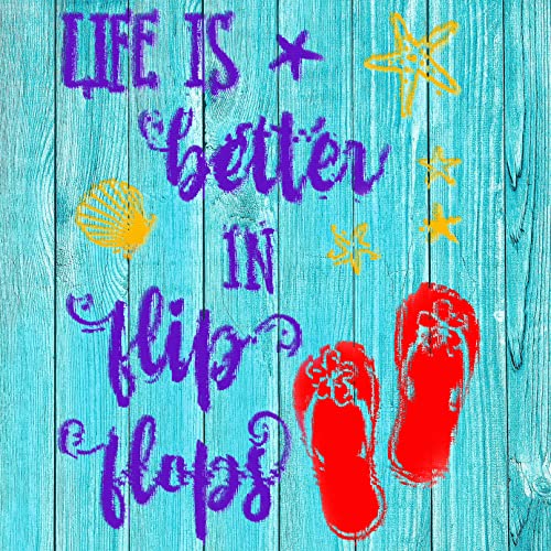 Summer Beach Themed Silk Screen Stencils, Reusable Mesh Transfer Patterns for DIY Painting, Wood Signs & Fabric Crafts - color: Ship Shops