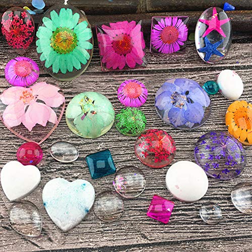 31Pcs Resin Molds Jewelry Making Kit Pendant Trays with Silicone Molds - color: 30Pcs Metal Pendant+1 Pc Silicone Casting Molds