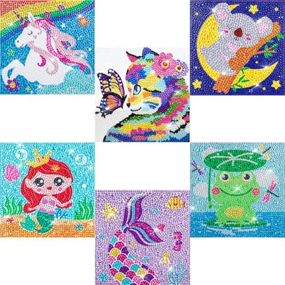 Labeol Diamond Art Kits for Kids Crafts for Girls Ages 6-8-10-12 Easy to DIY Creative Diamond Art Sticker Craft by Numbers Kits for Kids and Adult Beginners (Sweet) - style: Sweet