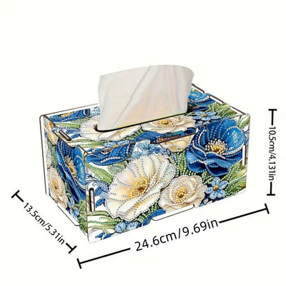 LSQFS DIY Diamond Painting Tissue Box for Adults for Home Office Vanity - color: Flowers