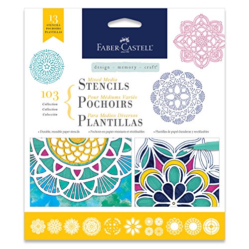 Faber-Castell Mixed Media Paper Stencils - 13 Mandala Stencils Designs, 202 - Mandala - style: Mandala