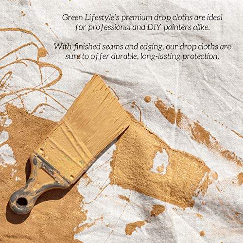 All Purpose Canvas Drop Cloths - Drop Cloth for Painting, Floor Cover, Heavy Duty Protection for Furniture & Surfaces, Reusable Painters Canvas Tarp for Renovation & Home (2 Pack 6x9) - size: 2 Pack - 6x9