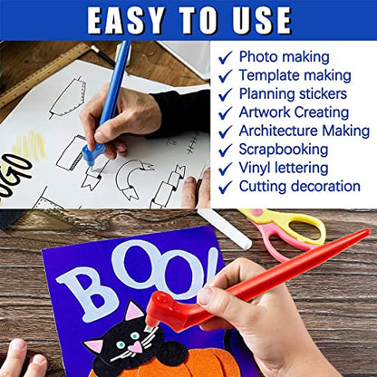 Craft cutting Tools Kit 360 Degree Rotating cutter Tools Art cut Tools with Pen 15/30/45 Degree Blades Mat for DIY Craft Hobby Scrapbook Stencil