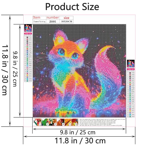 Shouruihua Diamond Painting Kits for Adults, Fox Diamond Art Kits | Cute Animal, Gem Art, Diamond Dotz Kits, Diamond Dots, Full Round Drill Diamond Painting Kits for Adults, 11.8x11.8 in - color: Fox