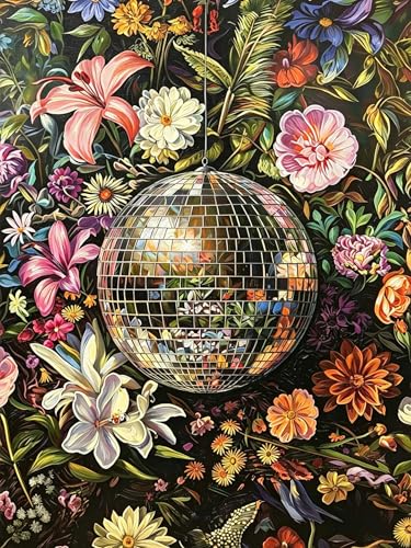 Dugsmgd Flowers Diamond Art Kits for Adults, Diamond Painting 12x16inch - color: Disco Flowers