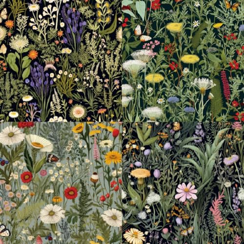 6x6 Inch Scrapbook Paper Pad-24 Single-Sided Sheets with 12 Unique Wildflower Designs-Perfect for Crafting, Card Making and DIY Projects - color: 6x6 Wildflower