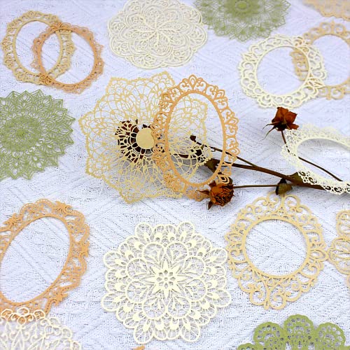 Vintage Scrapbook Paper Lace Cutouts for Scrapbooking Supplies,20 Pcs Decorative Retro Cutout Paper Frame for Junk Journals DIY Art Craft Album Planners - color: 2pack Lace Frames