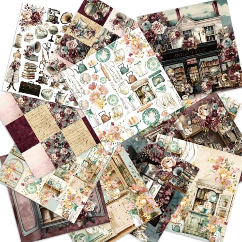 6x6" Scrapbooking Paper Pad Single Sided Decorative Colored Papers | 160GSM 12 Patterned 24 Sheets Cardstock,Art Paper for Craft Paper Present Wrapping DIY Junk Journal Supplies.Furniture - color: 160GSM-Furniture