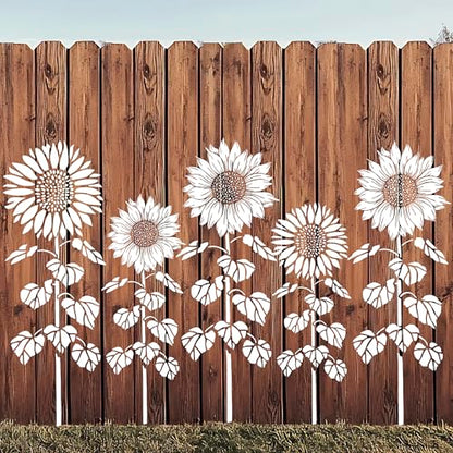 Large Flower Stencils for Painting,8 Pcs Reusable Sunflower Stencils for Painting on Wood Fence Walls Fabric Glass (Sunflower) - color: Sunflower(8Pcs)