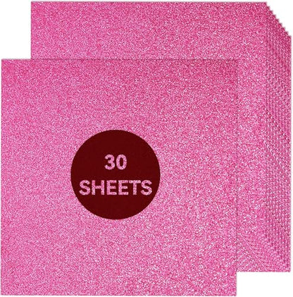 Pink Glitter Cardstock 12 x 12, Paper for Cricut, Thick Card Stock for Card Making, Scrapbooking, Craft(250Gsm 30Sheets) - color: DarkPink