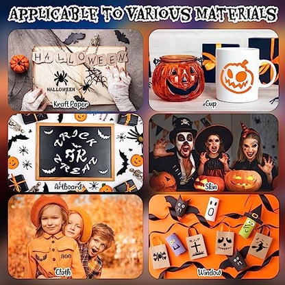 Fainne 100 Pcs 2 Inch Halloween Stencils Small Stencils for Painting | Reusable Craft Stencils, DIY Scrapbook, Wood Wall Fabric Rock Chalkboard Sign Painting, Home Art Decor Projects - style: Ghost