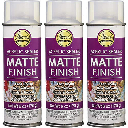 Aleene's Spray 6 oz. 3 Pack Acrylic Sealer, 6 Ounce (Pack of 3), Clear-Matte 3 Count