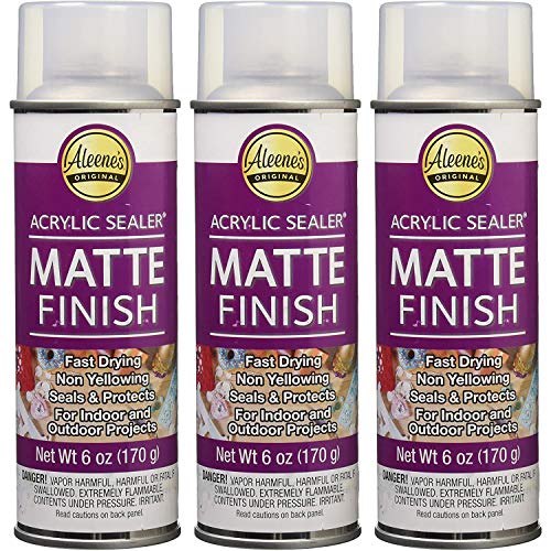 Aleene's Spray 6 oz. 3 Pack Acrylic Sealer, 6 Ounce (Pack of 3), Clear-Matte 3 Count
