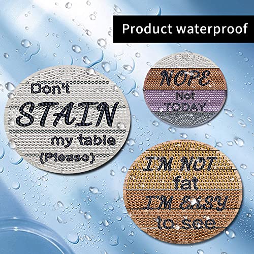 8 Pcs Diamond Painting Coasters, DIY Funny Inspirational Diamond Art Coasters with Holder, Crafts Kits for Adults, Beginners - color: Funny Inspirational