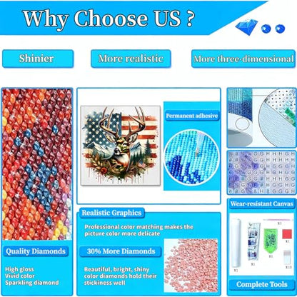 Arttoplus Independence Day Diamond Art Kits for Adults 14x14 inch - color: G9469