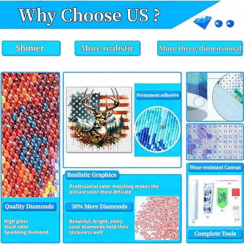 Arttoplus Independence Day Diamond Art Kits for Adults 14x14 inch - color: G9469