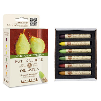 SENNELIER Oil French Pastel for Professional Artists, Pears Duo Set of 6, 396