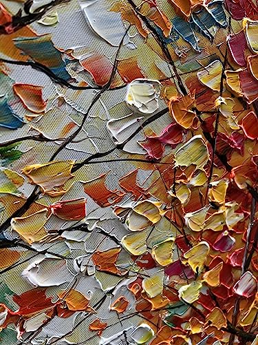 Art 24x48 Inch Hand-Painted Landscape Oil Paintings Wall Art Romantic Theme Vertical Texture Oil Paintings Living Room Bedroom Wall Decoration - color: Ts05