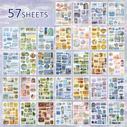 Vintage Oil Painting Scrapbook Sticker, Journaling Supplies for Junk Journal, 500+ Scrapbooking Washi Stickers & 25 Ephemera Papers Art Scrapbook Supplies for Adults Teens Women Girls Junk Journal - style: Oil painting Style