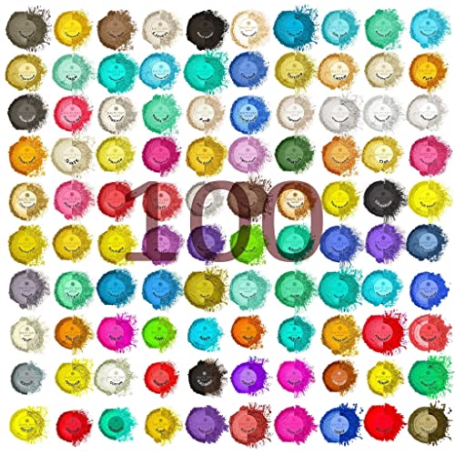 BALTIC DAY - Mica Powder, 100 Colors - Mica Powder for Epoxy Resin - Epoxy Resin Color Pigment Powder - Pigments for Soap Making, Candle, Slime, Lip Gloss, Nails, Paint, Acrylics - color: 100 Color Bags