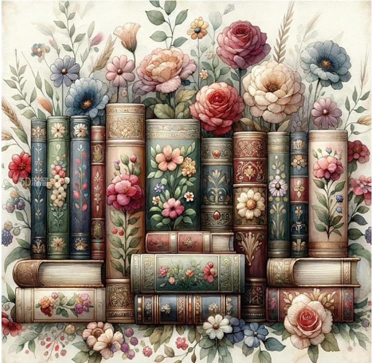 EIBEILI Diamond Art Kits for Adults-Book Flowers Diamond Painting Wall Art - color: DP02885