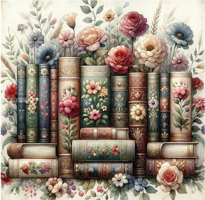 EIBEILI Diamond Art Kits for Adults-Book Flowers Diamond Painting Wall Art - color: DP02885