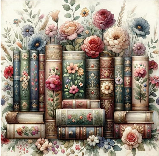 EIBEILI Diamond Art Kits for Adults-Book Flowers Diamond Painting Wall Art - color: DP02885