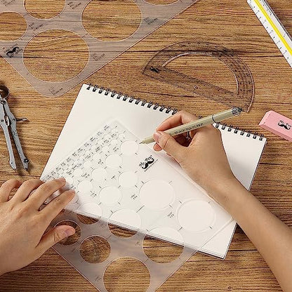 Mr. Pen- Circle Template, 2 pcs, Large and Small Size, Circle Stencil - style: Circle Template, 2 pcs