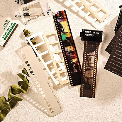 Vilikya 94pcs Movie Film Stickers for Scrapbook Kit, Film Strip Photo Frame for Scrapbooking Supplies, Quote Stickers for Journaling Decorative Bullet Journal Planner DIY Craft