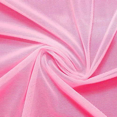 Power Mesh Fabric | 4-Way Stretch | Dancewear, Sportswear Fabric | 60" Wide | Lightweight, Sheer | 90% Nylon, 10% Spandex | for Sewing (2 Yards, Light Pink) - color: Light Pink, size: 2 Yards