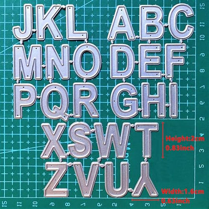 Metal Cutting Dies 26 Capital Alphabet Dies Letters for Card Making Stencil Embossing Tool Scrapbooking DIY Etched Craft Dies - style: Capital letters