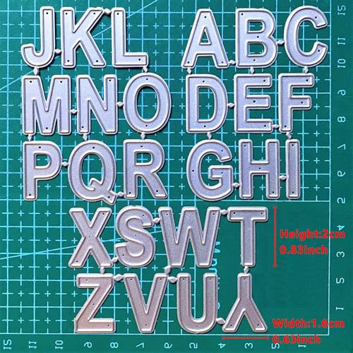 Metal Cutting Dies 26 Capital Alphabet Dies Letters for Card Making Stencil Embossing Tool Scrapbooking DIY Etched Craft Dies - style: Capital letters