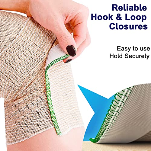 24 Pack Elastic Bandage Wrap (6x2”, 6x3, 6x4, 6x6) Compression Bandage Wrap with Hook and Loop Closure on Both Ends Self Adhesive Bandage Wrap for Sports, Medical, and Injury Recovery - size: 2 Inch/3 Inch/4 Inch/6 Inch