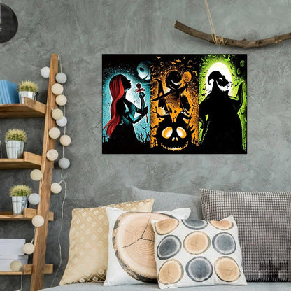Halloween Diamond Art Painting Kits for Adults,Jack and Sally Gem Art - color: jack and sally dimaond painting