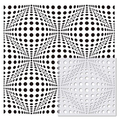 32 Pieces Geometric Stencils 6 x 6 Inch Painting Templates Mandala Stencil for Scrapbooking Cookie Tile Furniture Wall Floor Decor Craft Drawing Tracing DIY Art Supplies - size: 6inch-1