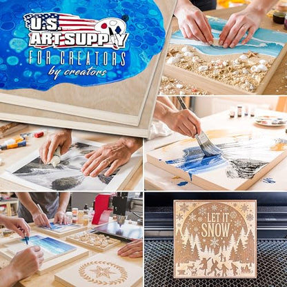 U.S. Art Supply 24" x 30" Unfinished Cradled Wood Panels for Painting, Gallery 1-1/2" Deep (2 Pack) - Artist Depth Wooden Wall Canvases - Mixed-Media Craft, Acrylic, Oil, Encaustic, Paint Pouring - size: 24" x 30"