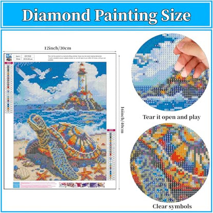 Arttoplus Sea Turtle Diamond Art Kits for Adults Beginner 12x16 inch - color: G9358-US