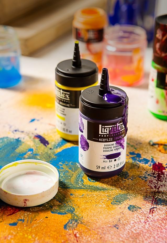 Liquitex Acrylic Gouache, 2-oz (59ml) Bottle, Fluorescent Red - color: Fluorescent Red