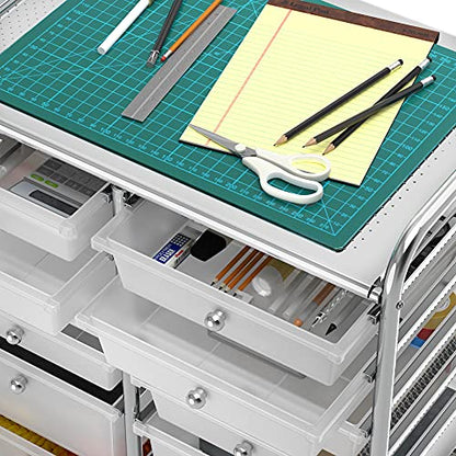 Simple Houseware 12 Drawers Rolling Utility Cart Organizer, Chrome - color: Chrome, size: 12 Drawers