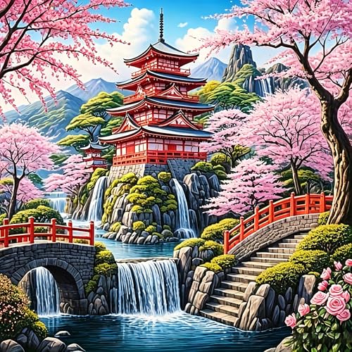 RYMILIE Building Diamond Art Kits for Adults Diamond Painting Kit 14x14in | 5D Landscape Diamond Art Painting Kit for Beginners, DIY Full Round Drill Gem Art Crafts for Home Wall Decor Gift - color: DP04399