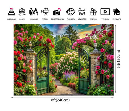 Hnzw 8x6FT Spring Photography Background, Spring Flower Window Indoor Background Decoration, Outdoor Garden Scene Birthday Parties Wedding Baby Showers and Event Photo Background Decoration 088 - size: 8x6ft